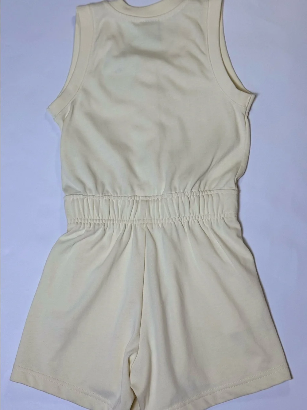 Nike Cream Sleeveless Girls' Button-Front Romper in Coconut Milk White Small NWT